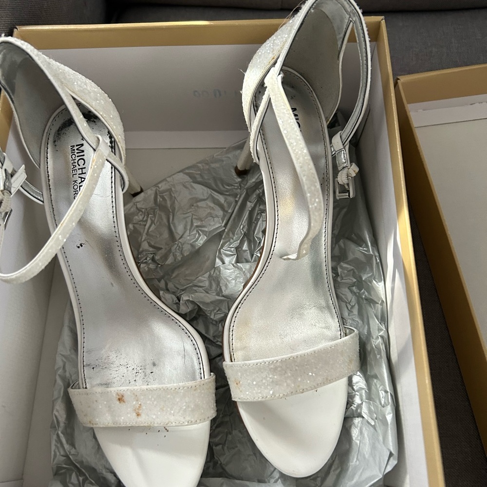 Michael Kors White Strappy Heels
